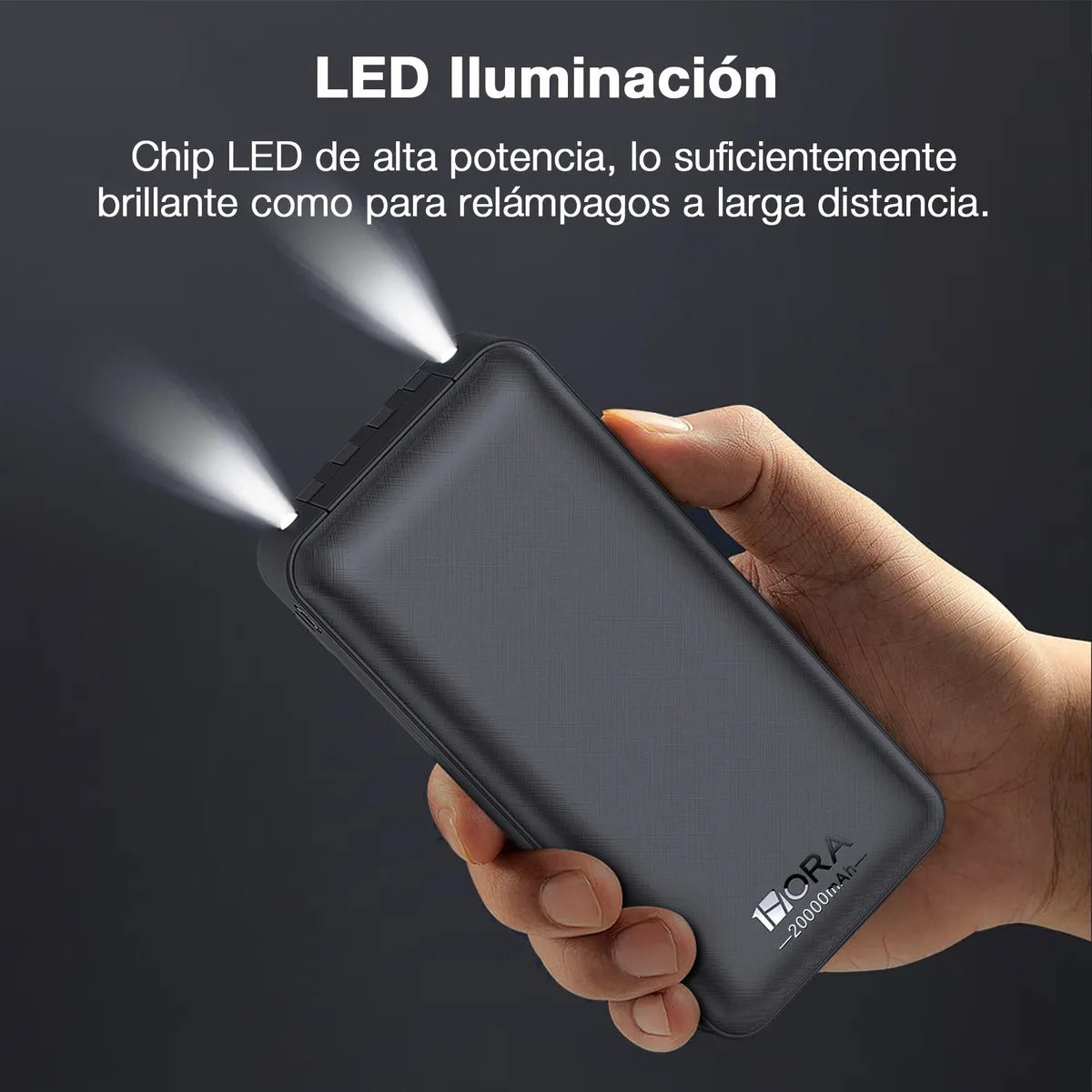 Power Bank 20000mah Batería Portátil Con 4 Cables Con Pantalla Digital 1hora Compatible Con iPhone Samsung Xiaomi Huawei